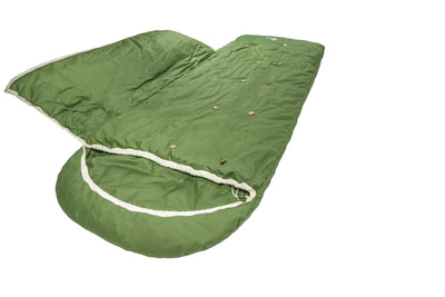 Grüezi bag Deckenschlafsack Biopod DownWool Nature Comfort - Schrägansicht aufgeschlagen