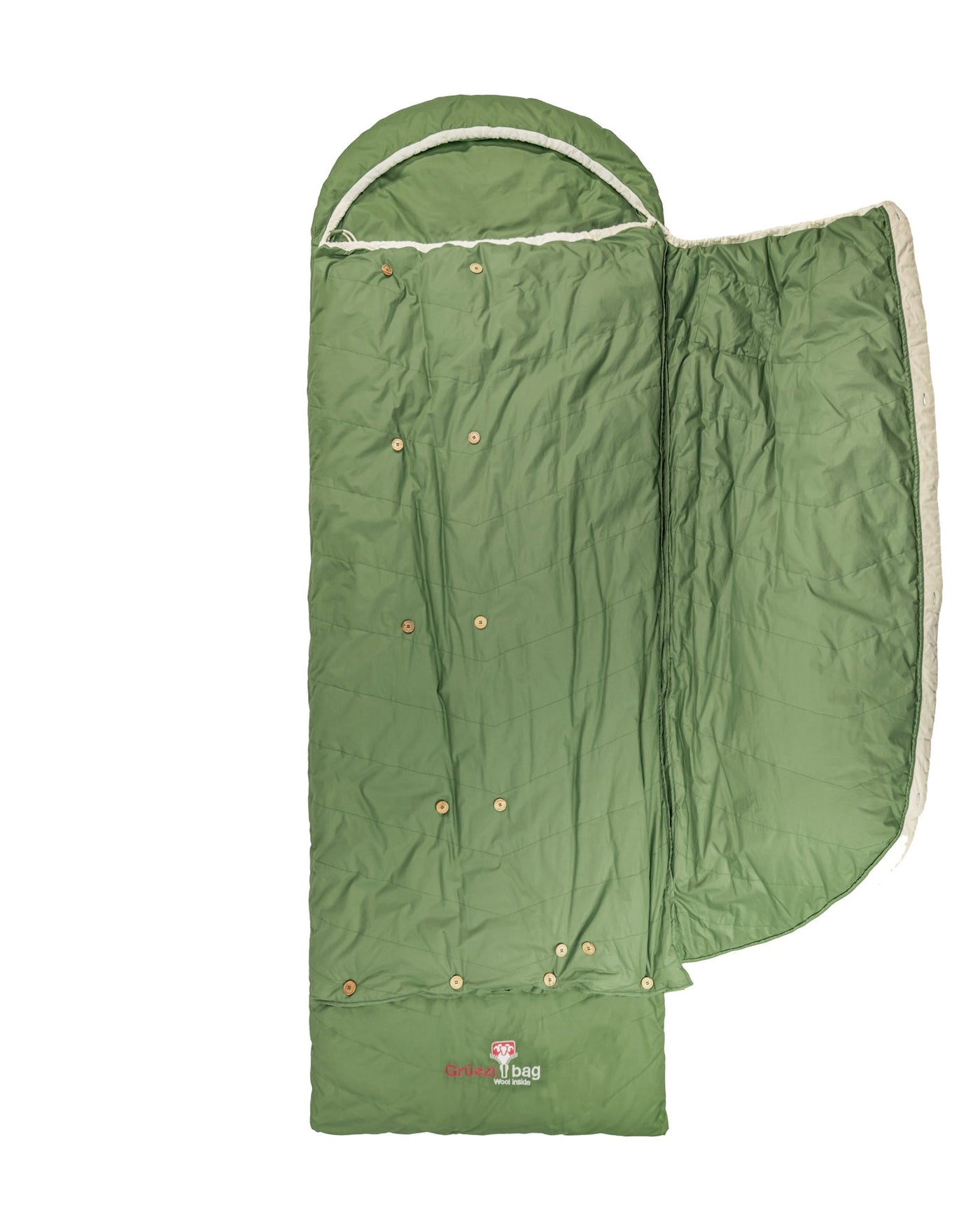Grüezi bag Campingschlafsack Biopod DownWool Nature Comfort - aufgeschlagen
