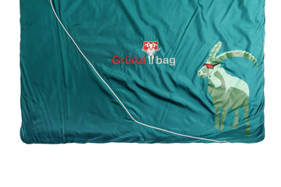 Grüezi bag Campingschlafsack Biopod Wolle Goas Comfort - geschlossener Fußraum mit Motivdruck