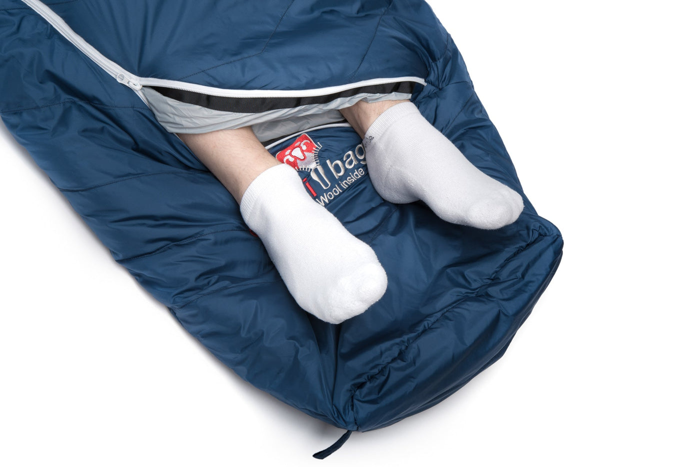 Grüezi bag Outdoorschlafsack Biopod Wolle Zero Night Blue - innovative Fußbelüftung